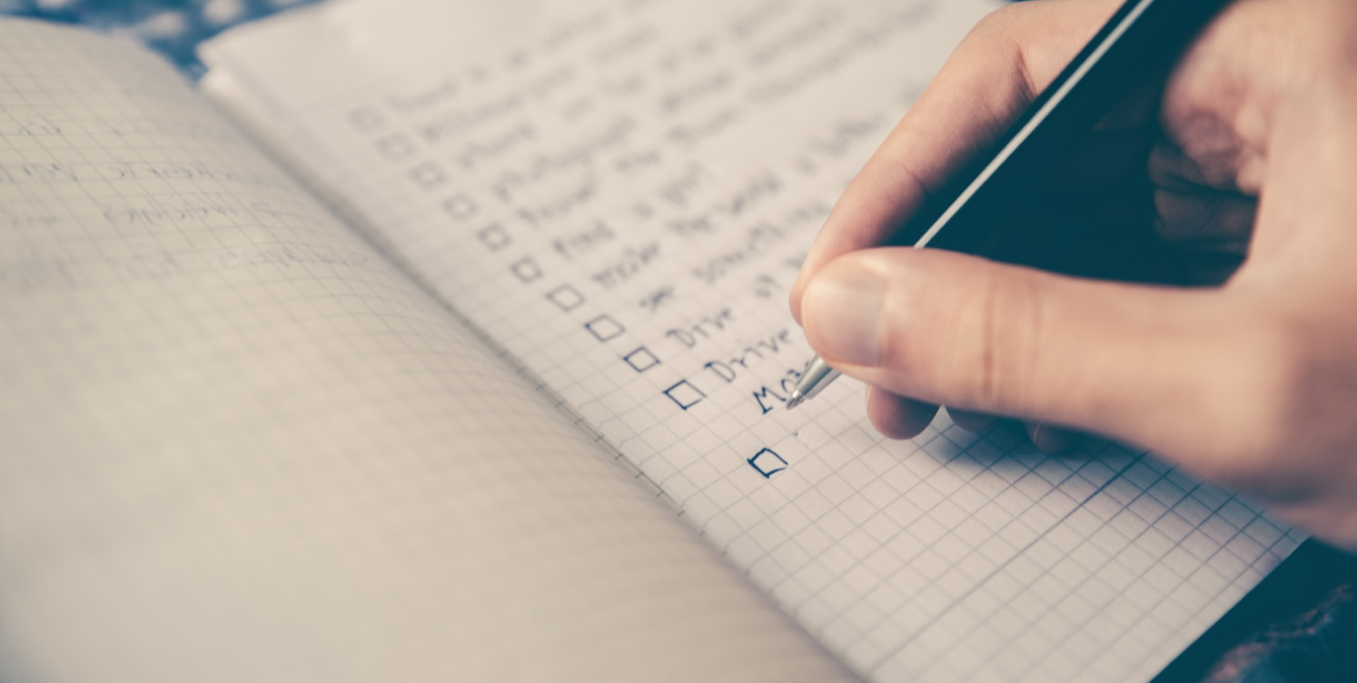 writing down checklist